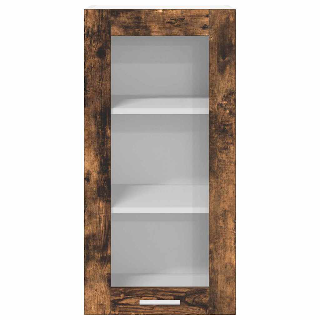 Hanging Cabinet with Door Riga 2 pcs Smoked Oak 40 x 31 x 80 cm