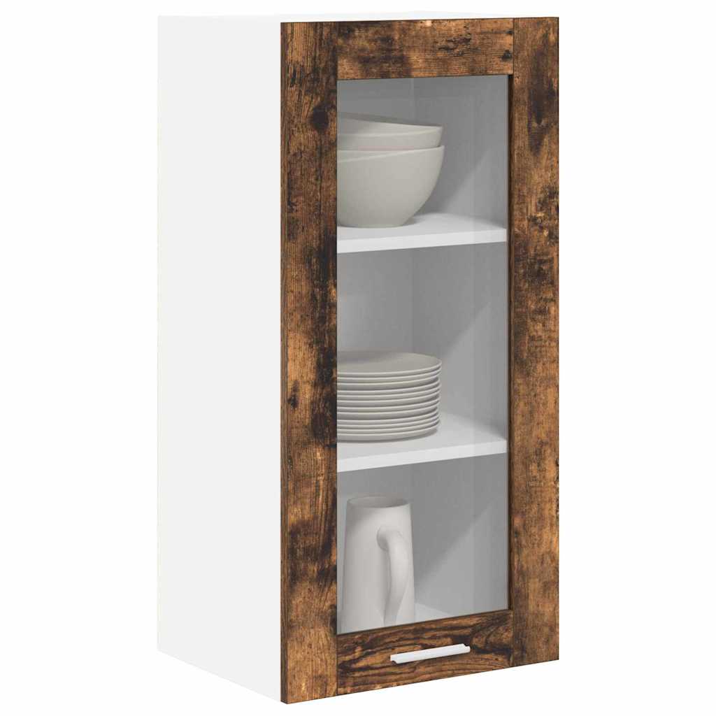 Hanging Cabinet with Door Riga 2 pcs Smoked Oak 40 x 31 x 80 cm