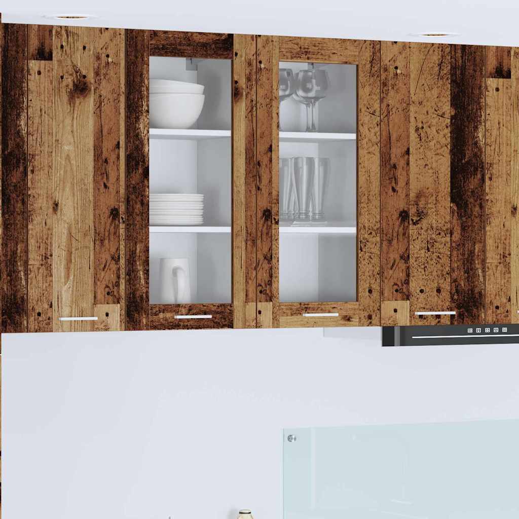 Hanging Cabinet with Shelf Riga 2 pcs Old Wood 40 x 31 x 80 cm