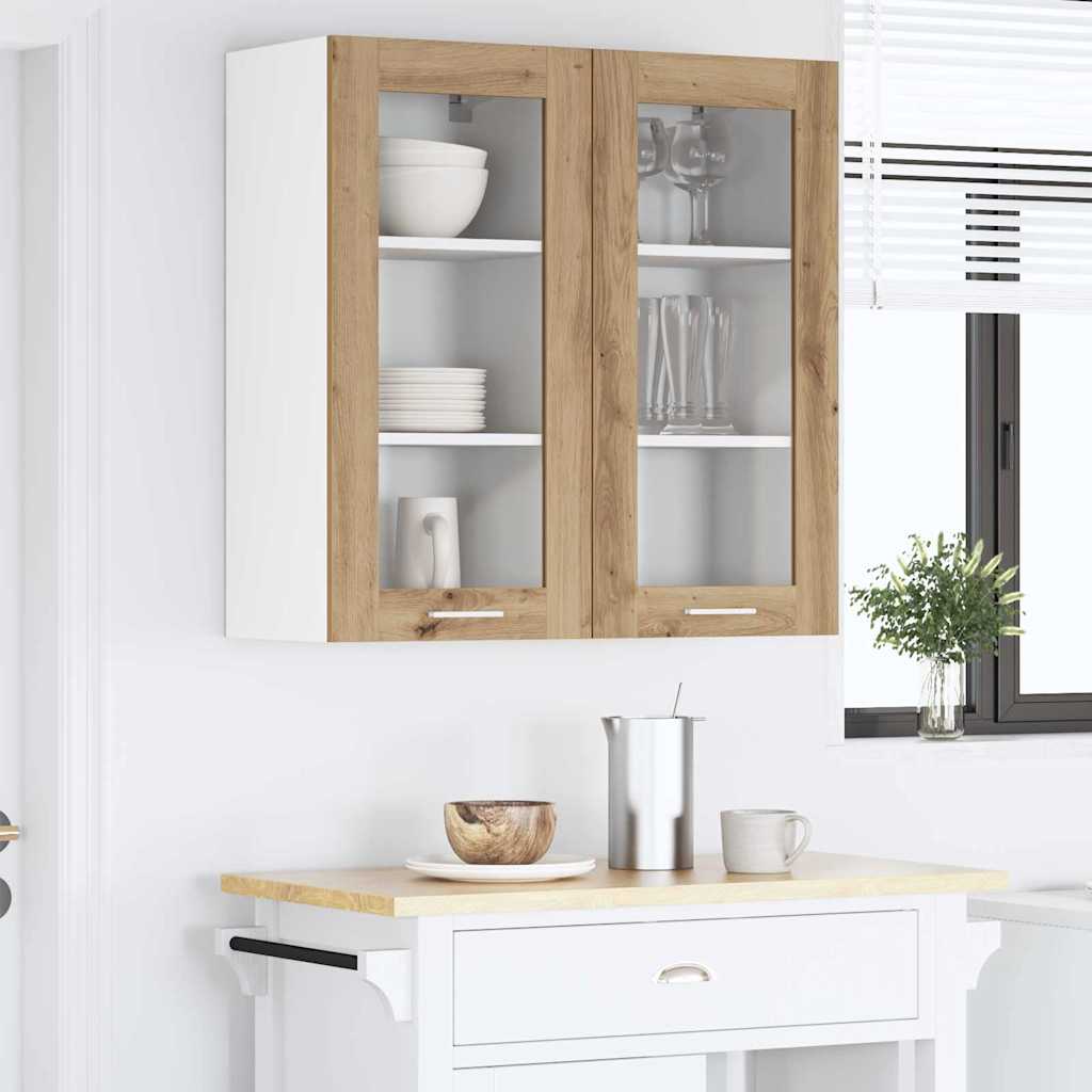 Hanging Cabinet with Shelf Riga 2 pcs Old Wood 40 x 31 x 80 cm