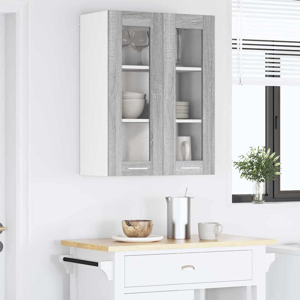 Hanging Cabinet with Shelf Riga Grey Sonoma 60 x 31 x 80 cm