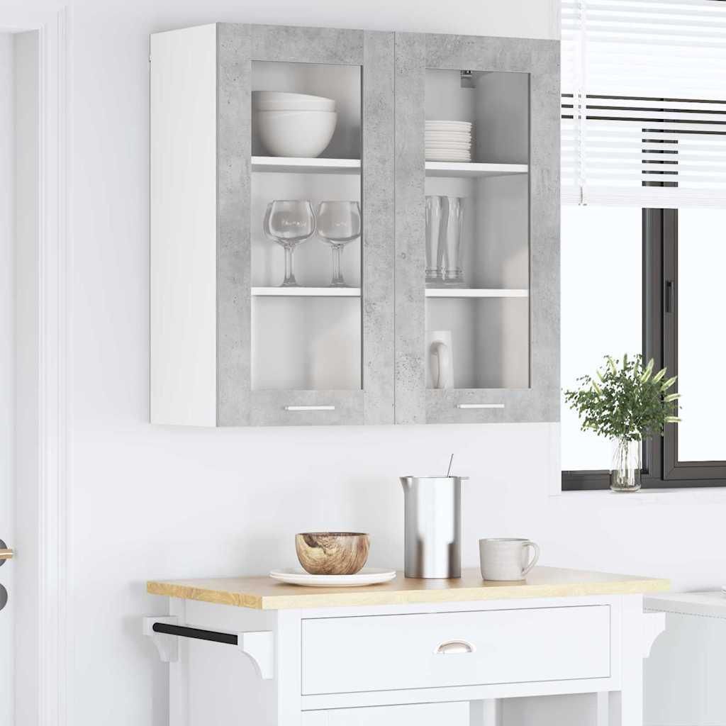 Hanging Cabinet with Shelf Riga Concrete Grey 80 x 31 x 80 cm