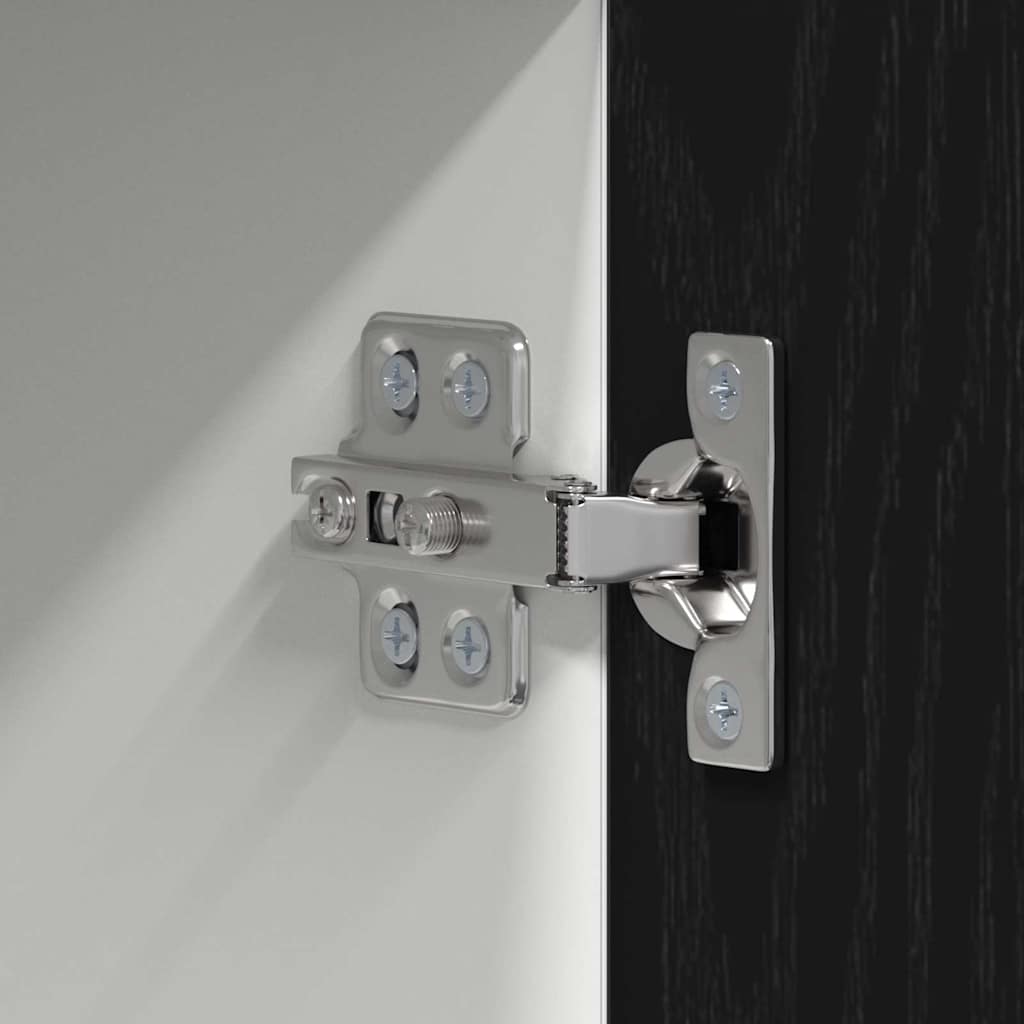 Hanging Cabinet Riga Black Oak and White 50 x 31 x 100 cm