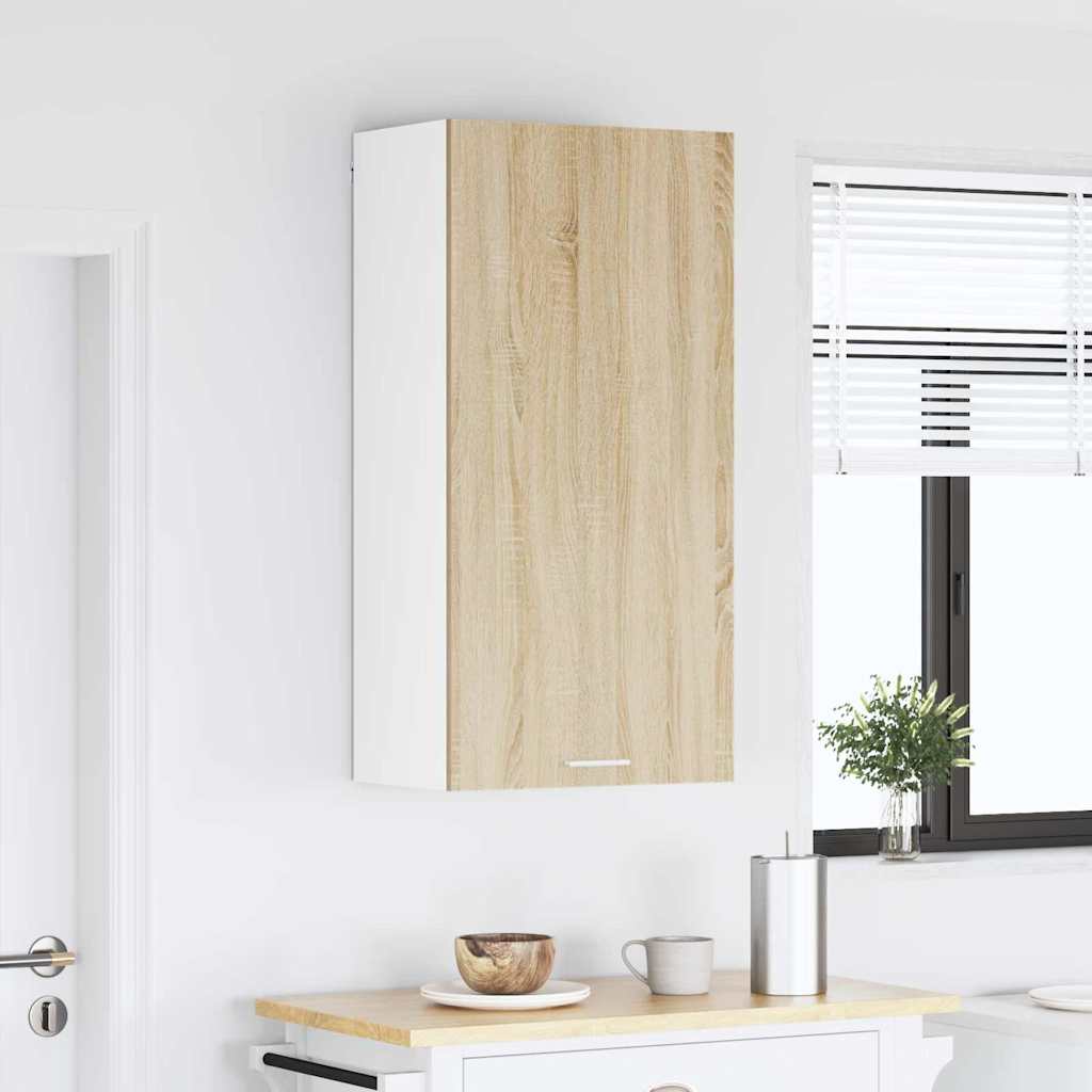 Hanging Cabinet Riga Sonoma Oak and White 50 x 31 x 100 cm