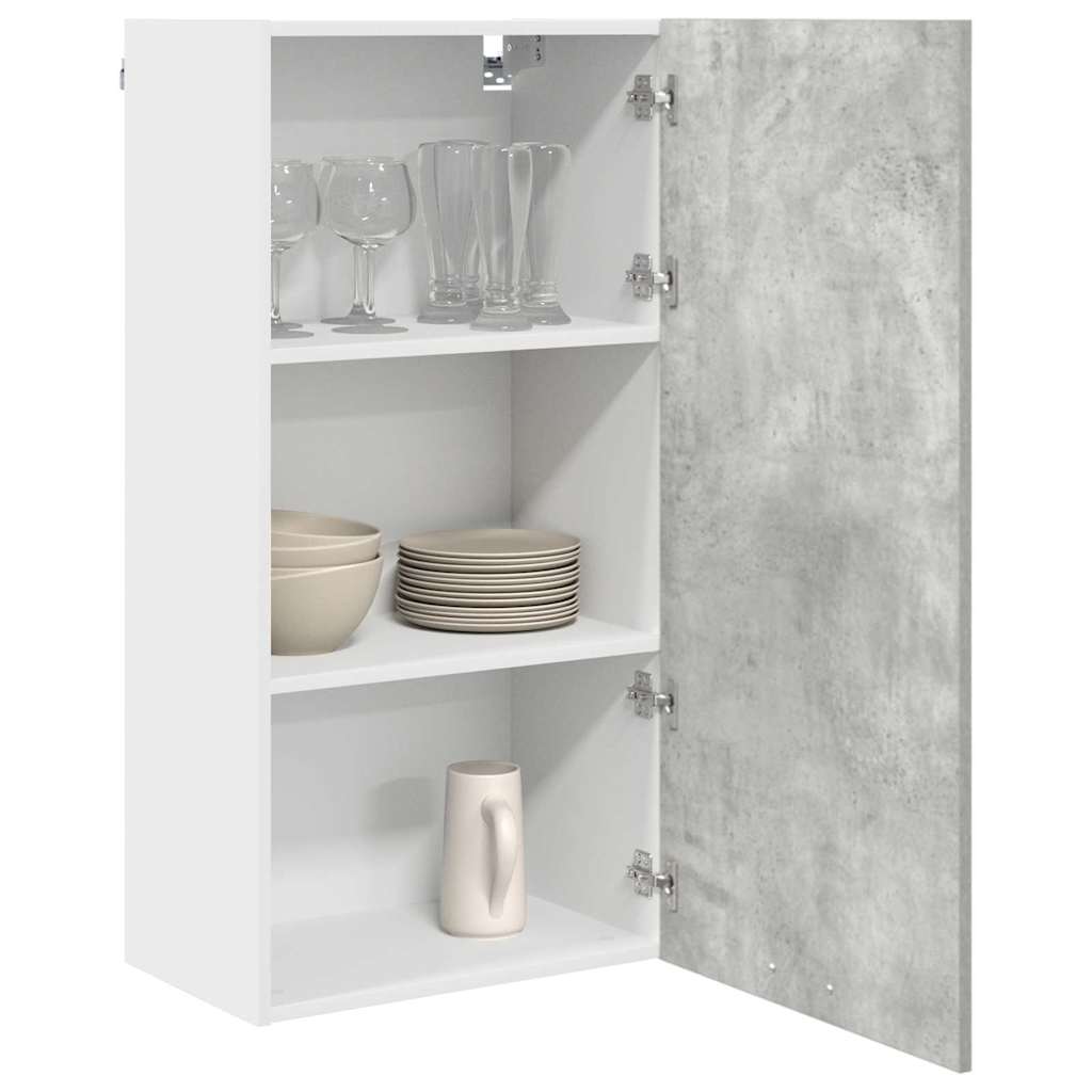 Hanging Cabinet Riga Concrete Grey and White 50 x 31 x 100 cm