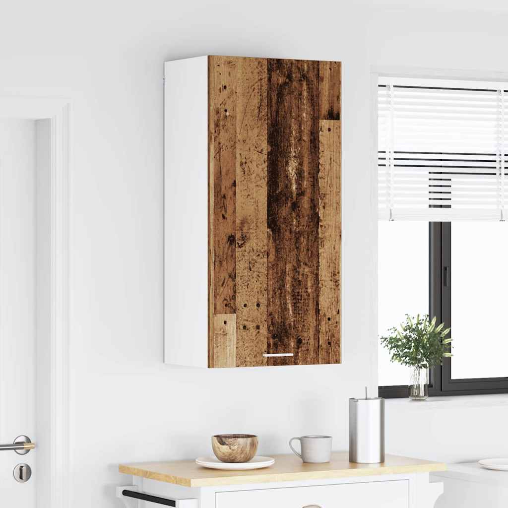 Hanging Cabinet Riga Old Wood and White 50 x 31 x 100 cm