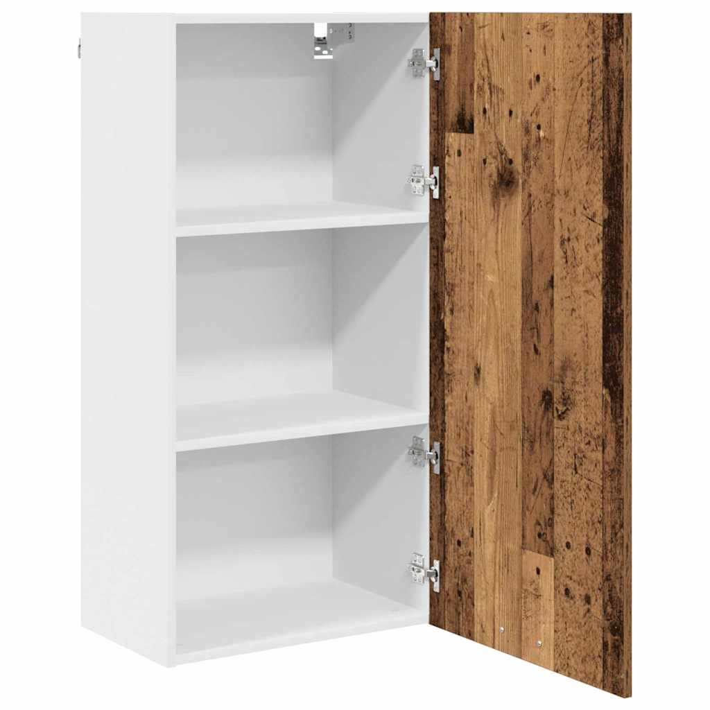 Hanging Cabinet Riga Old Wood and White 50 x 31 x 100 cm