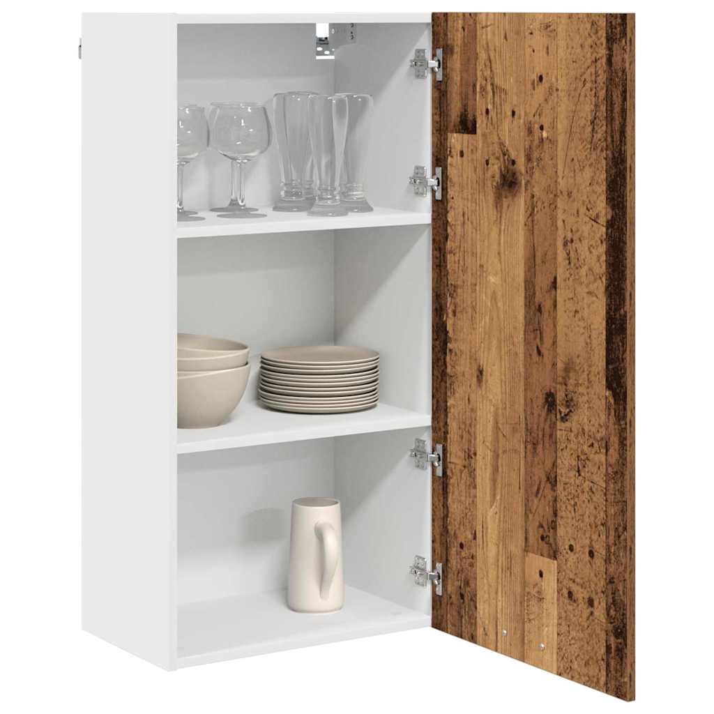 Hanging Cabinet Riga Old Wood and White 50 x 31 x 100 cm