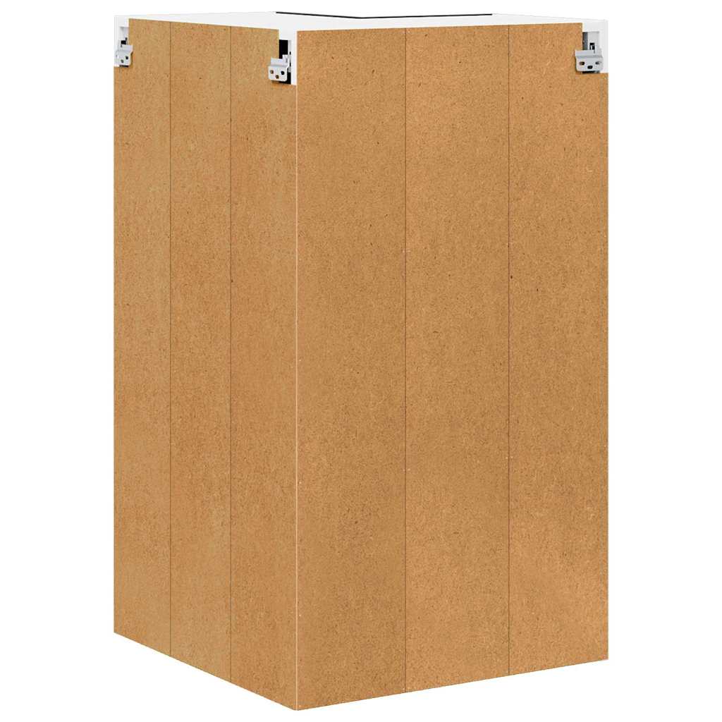 Hanging Cabinet Riga Black Oak and White 57 x 57 x 100 cm