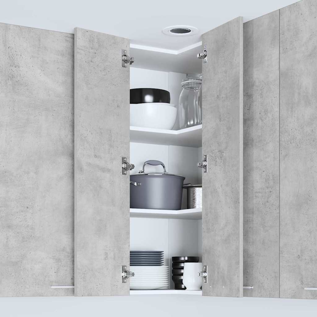 Hanging Cabinet Riga Concrete Grey and White 57 x 57 x 100 cm