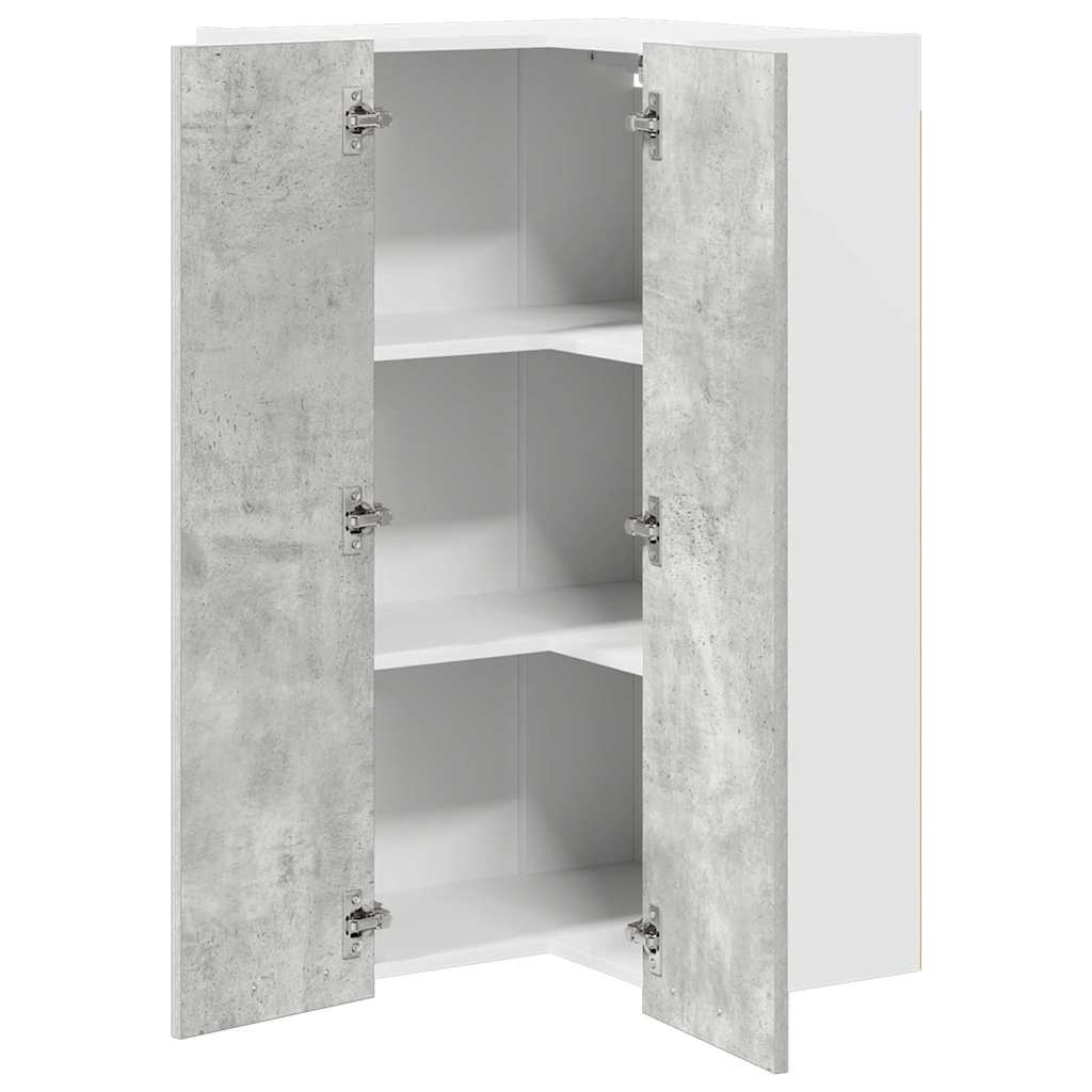 Hanging Cabinet Riga Concrete Grey and White 57 x 57 x 100 cm