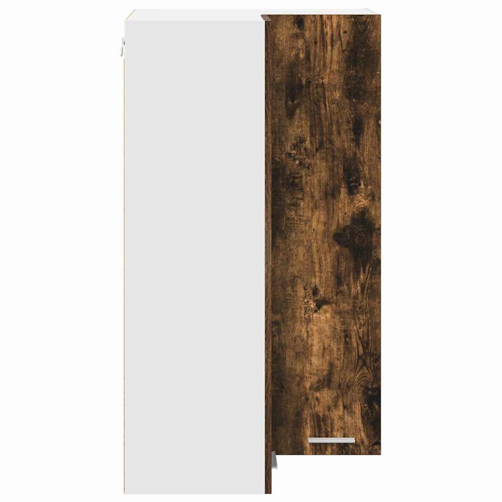 Hanging Cabinet Riga Smoked Oak and White 57 x 57 x 100 cm