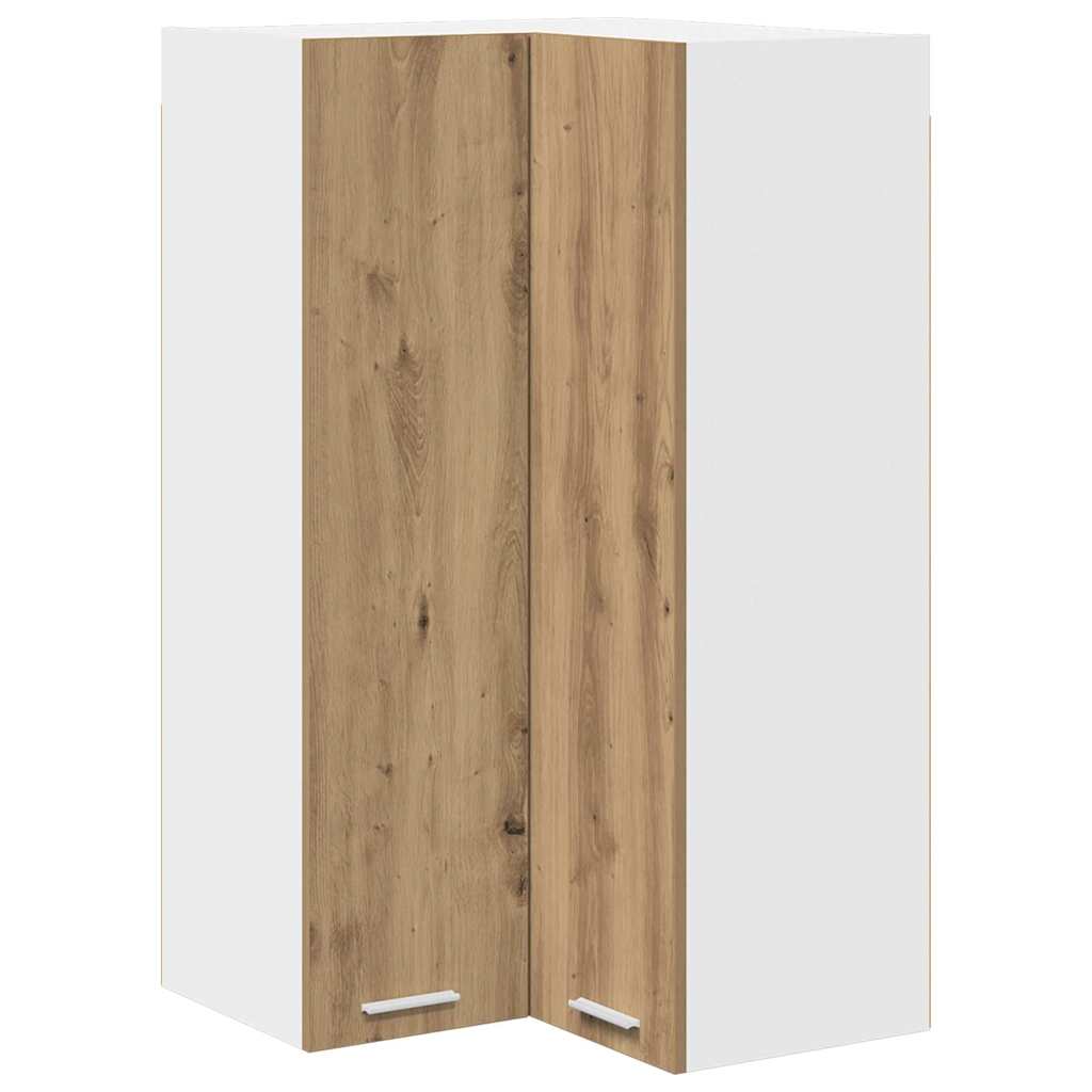 Hanging Cabinet Riga Artisan Oak and White 57 x 57 x 100 cm