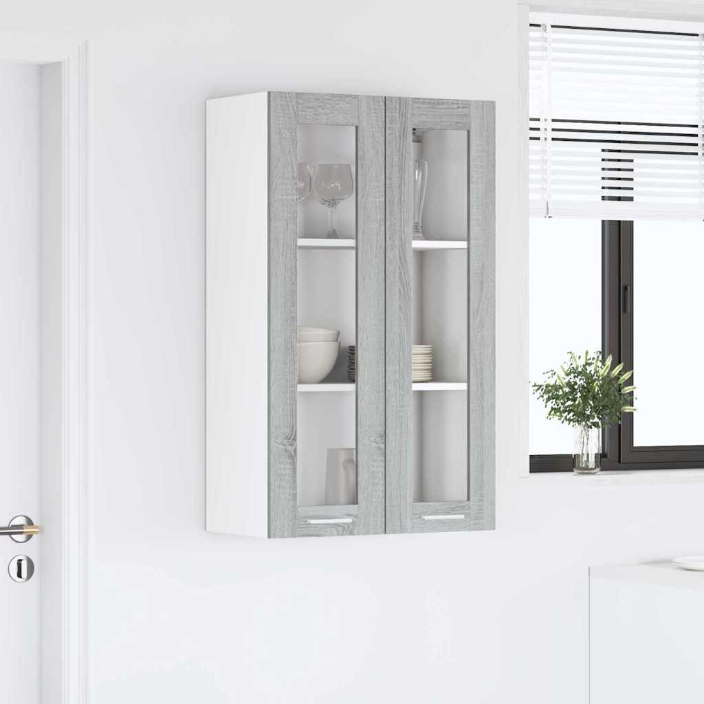 Hanging Cabinet with Shelf Riga Grey Sonoma 60 x 31 x 100 cm