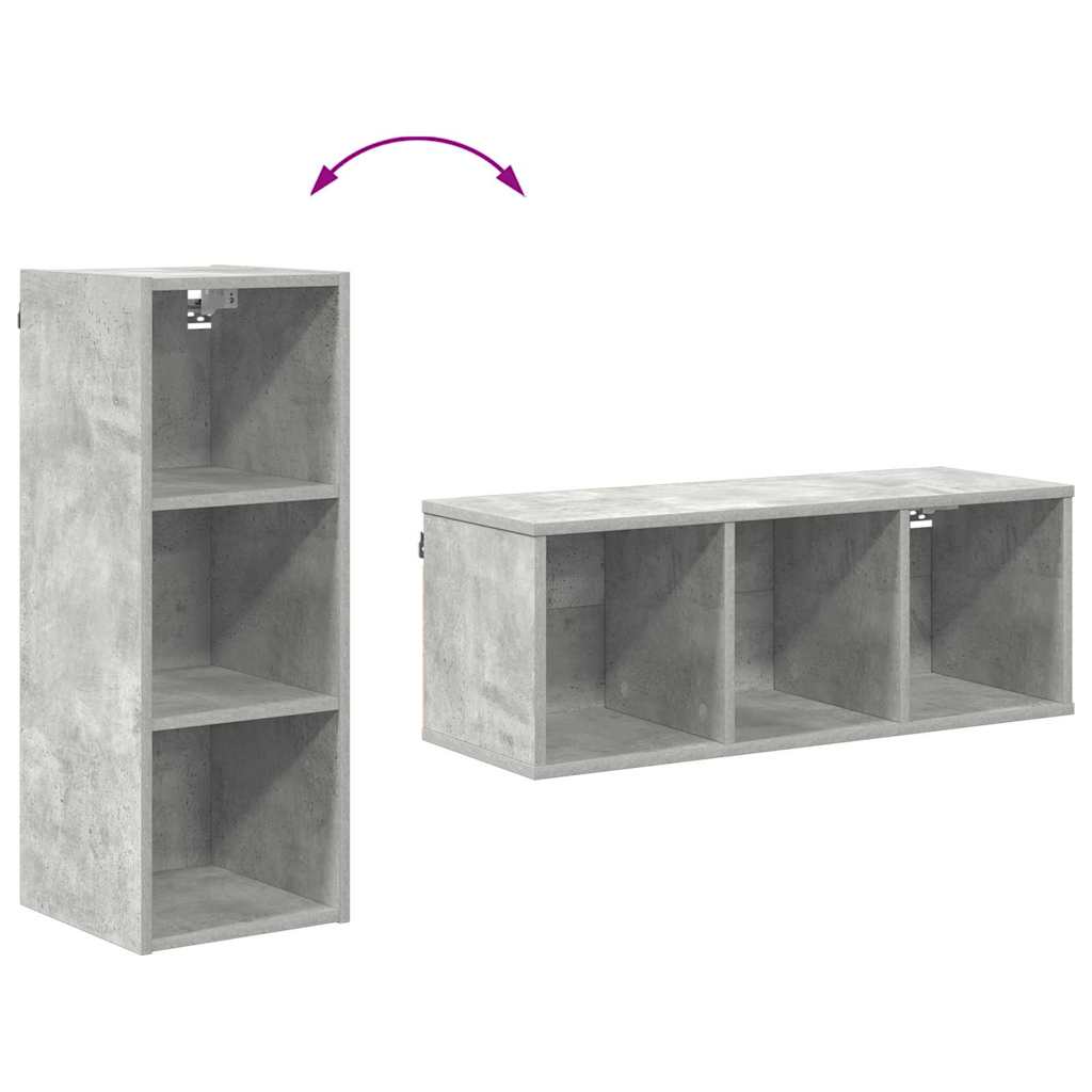 Hanging Cabinet with Shelf Riga Concrete Grey 30 x 29.5 x 80 cm