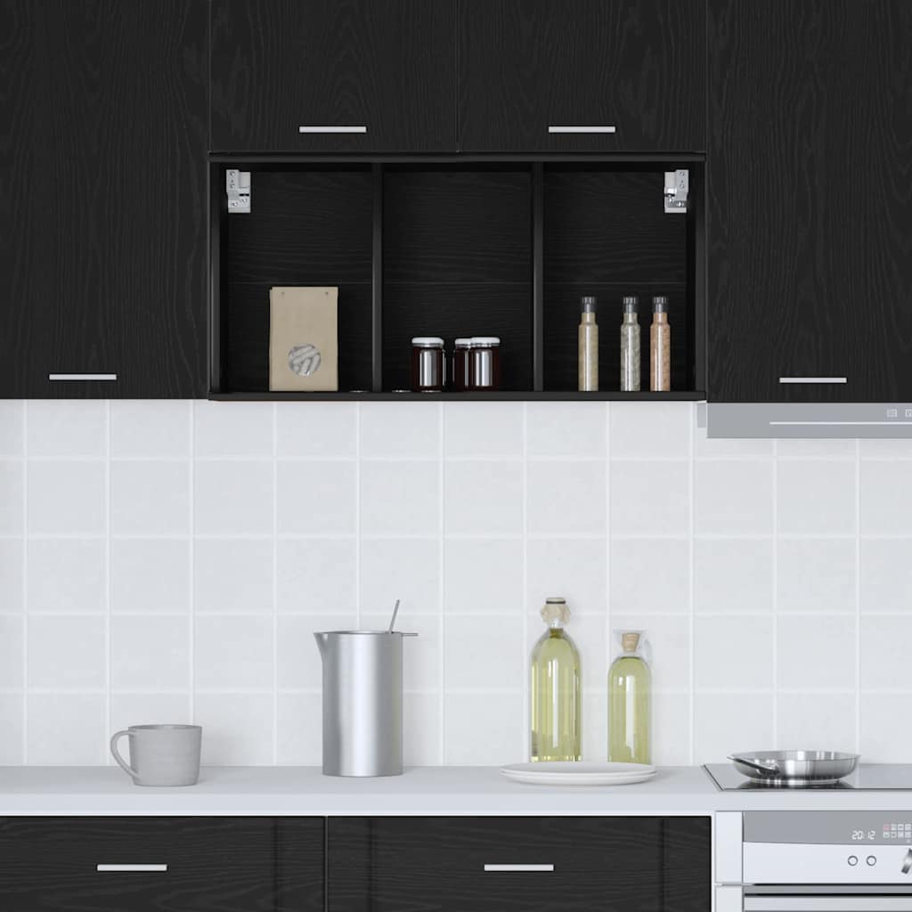 Hanging Cabinet with Shelf Riga Black Oak 40 x 29.5 x 80 cm