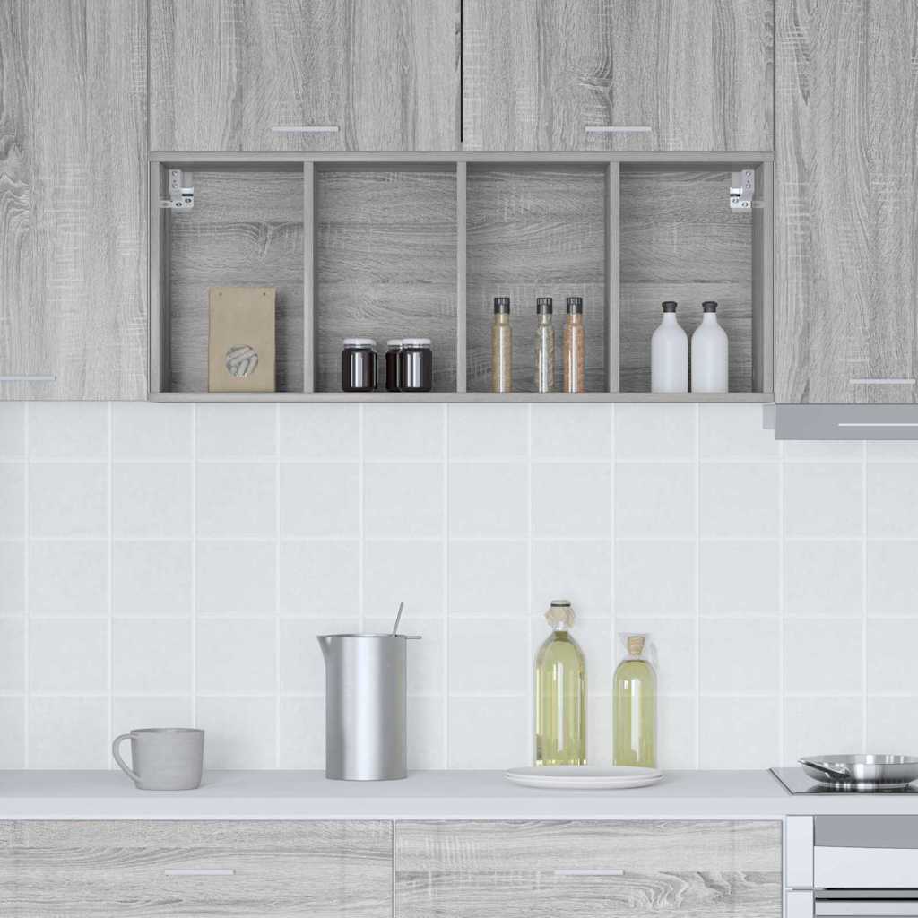 Hanging Cabinet with Shelf Riga Grey Sonoma 40 x 29.5 x 100 cm