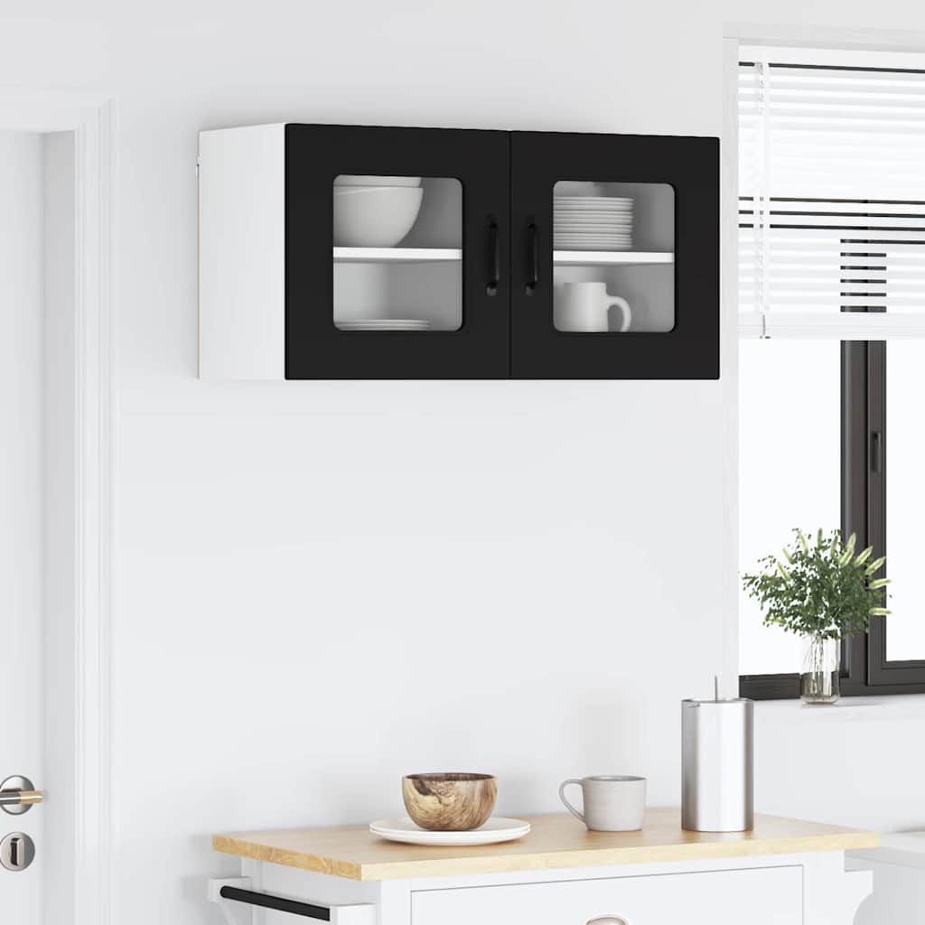 Kitchen Wall Cabinet with Shelf 2 pcs Black 40 x 31 x 40 cm