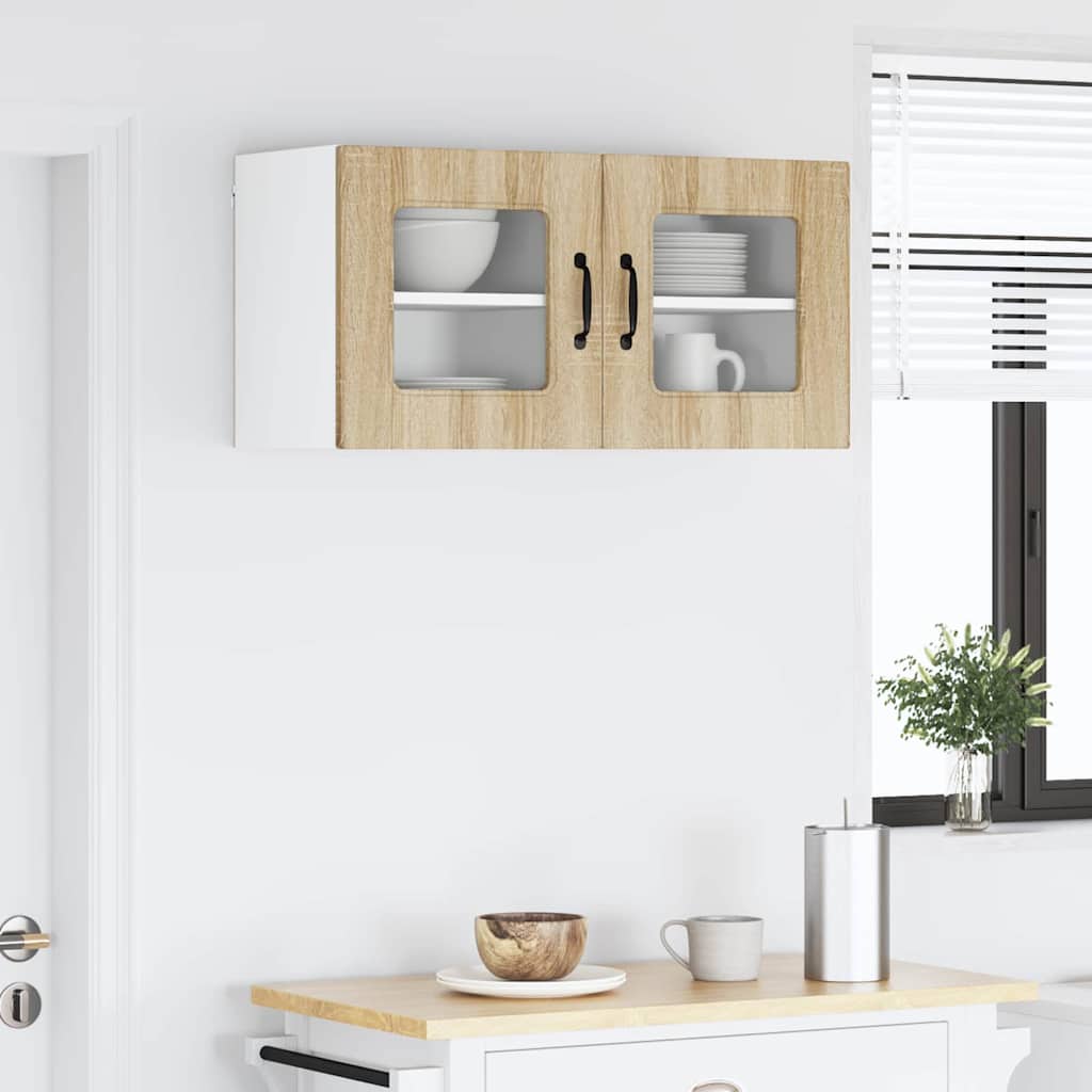 Kitchen Wall Cabinet with Door 2 pcs Sonoma Oak 40 x 31 x 40 cm