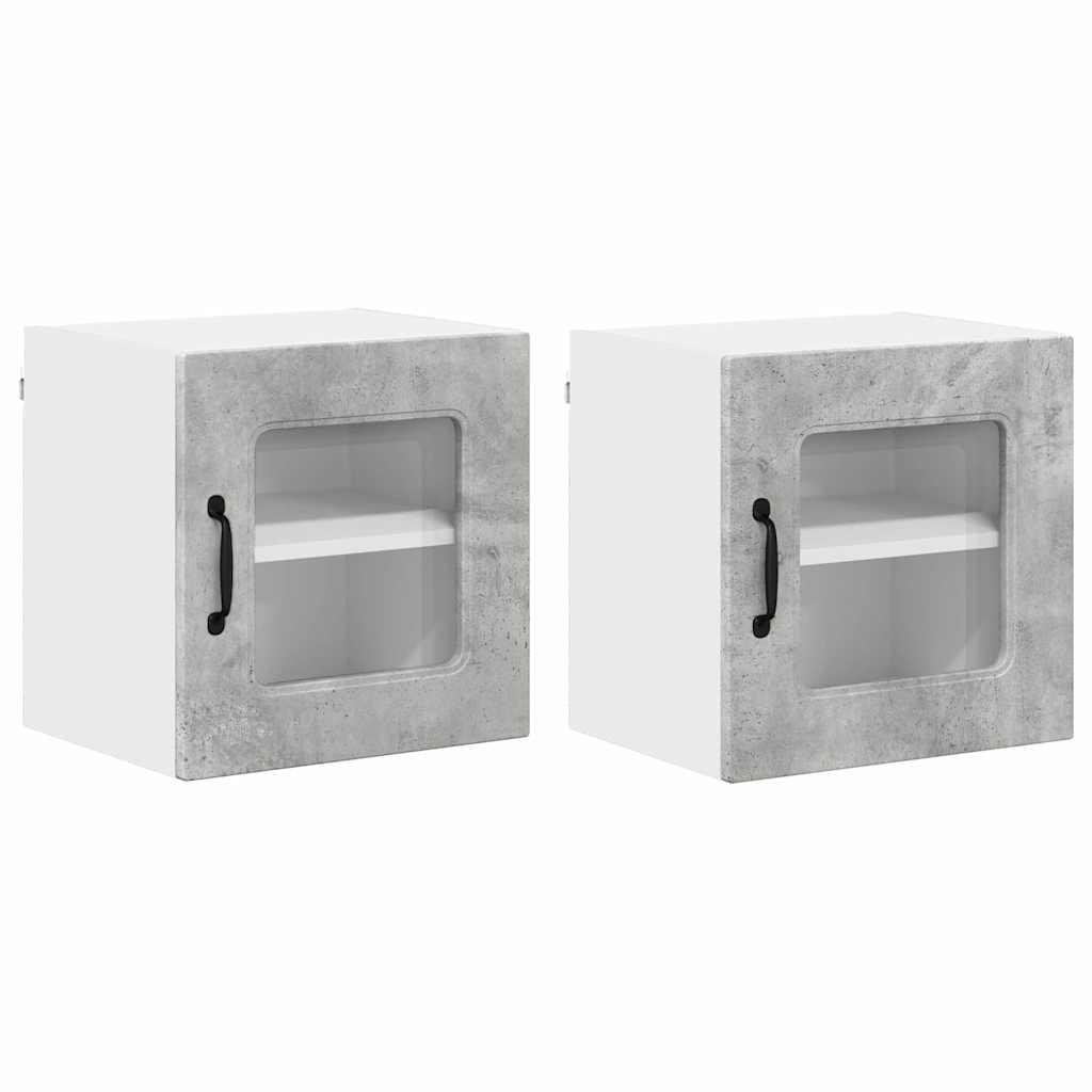 Kitchen Wall Cabinet 2 pcs Concrete Grey 40 x 31 x 40 cm