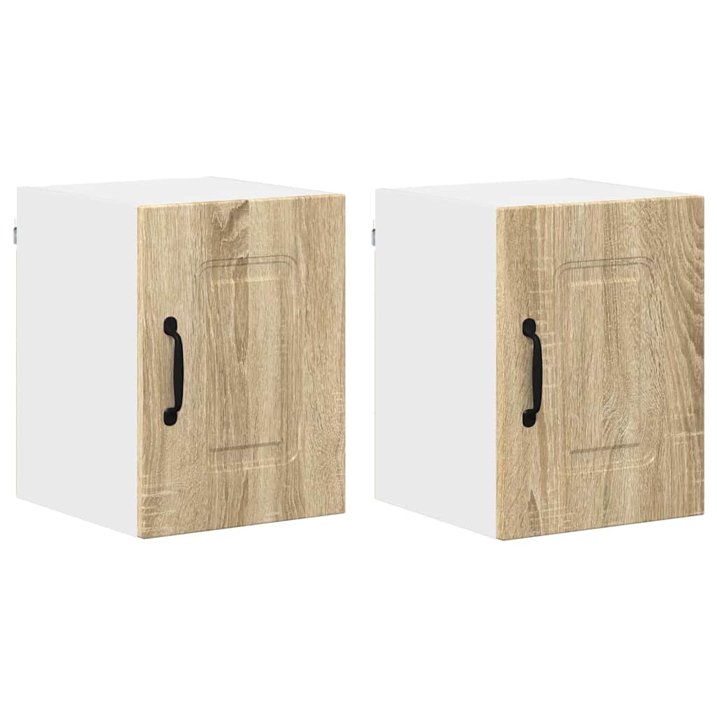 Kitchen Wall Cabinet with Door 2 pcs Sonoma Oak 30 x 31 x 40 cm