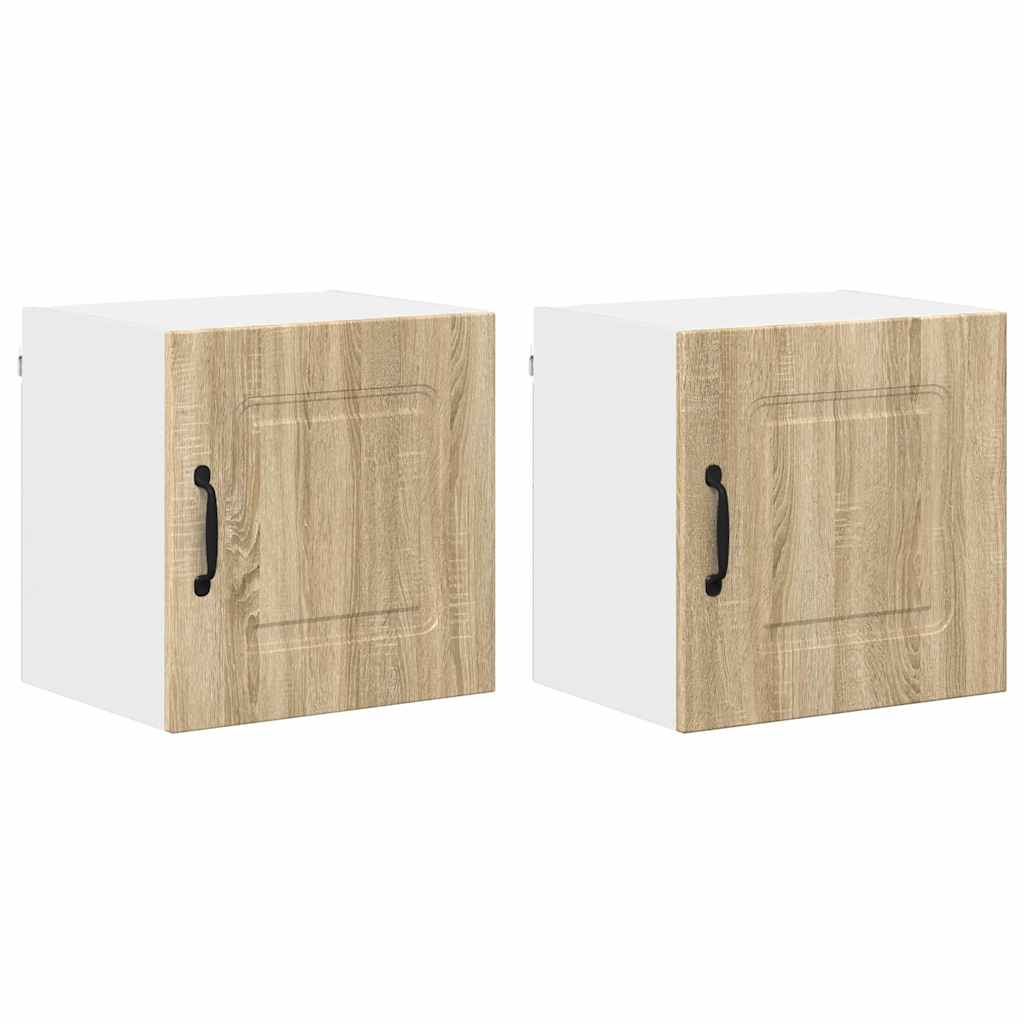 Kitchen Wall Cabinet with Door 2 pcs Sonoma Oak 40 x 31 x 40 cm