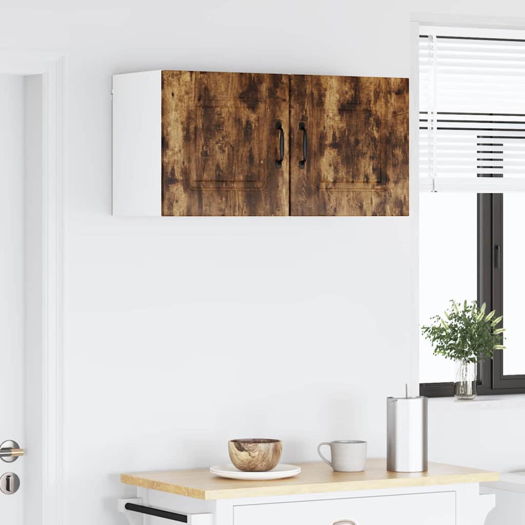 Kitchen Wall Cabinet with Door 2 pcs Smoked Oak 40 x 31 x 40 cm