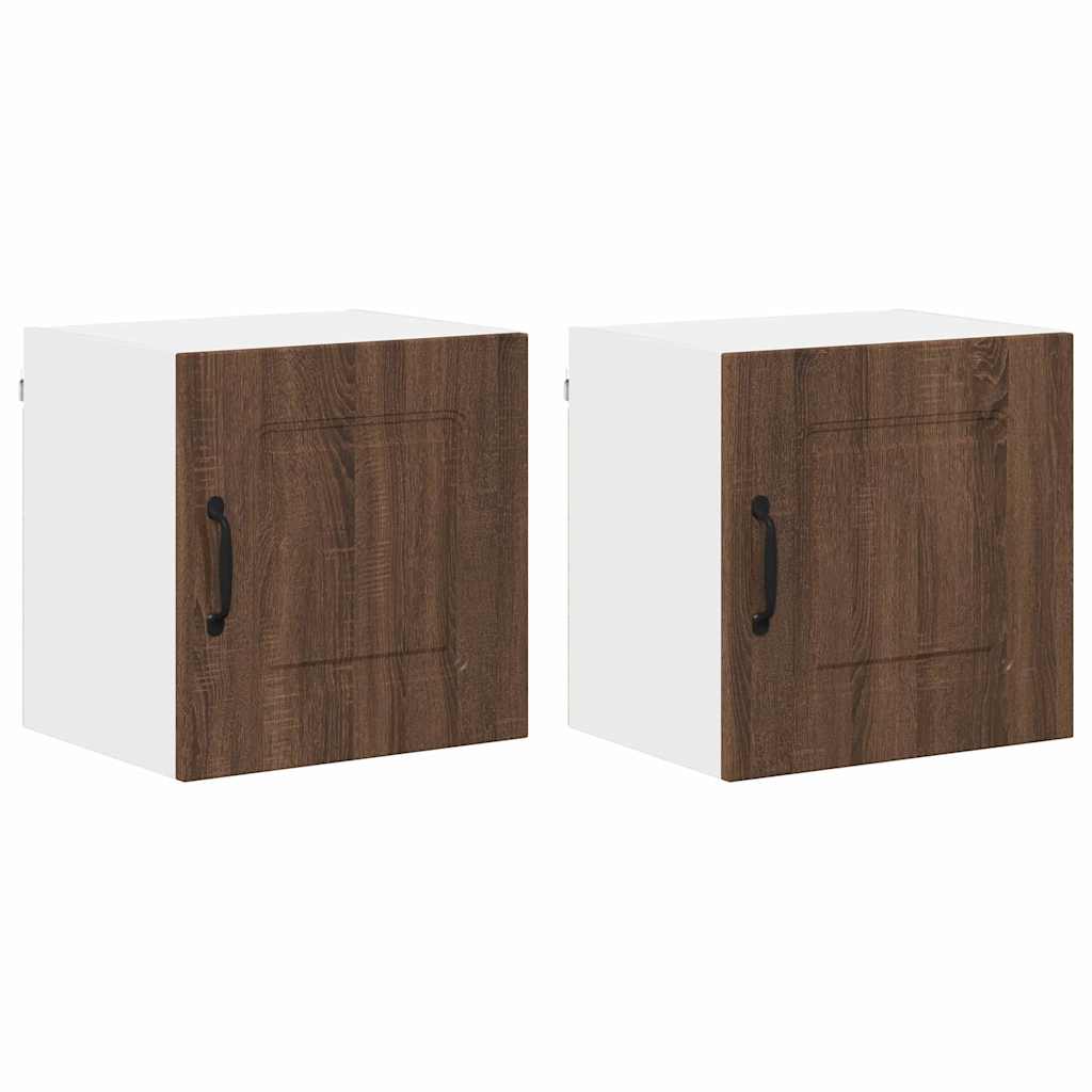 Kitchen Wall Cabinet with Shelf 2 pcs Brown Oak 40 x 31 x 40 cm