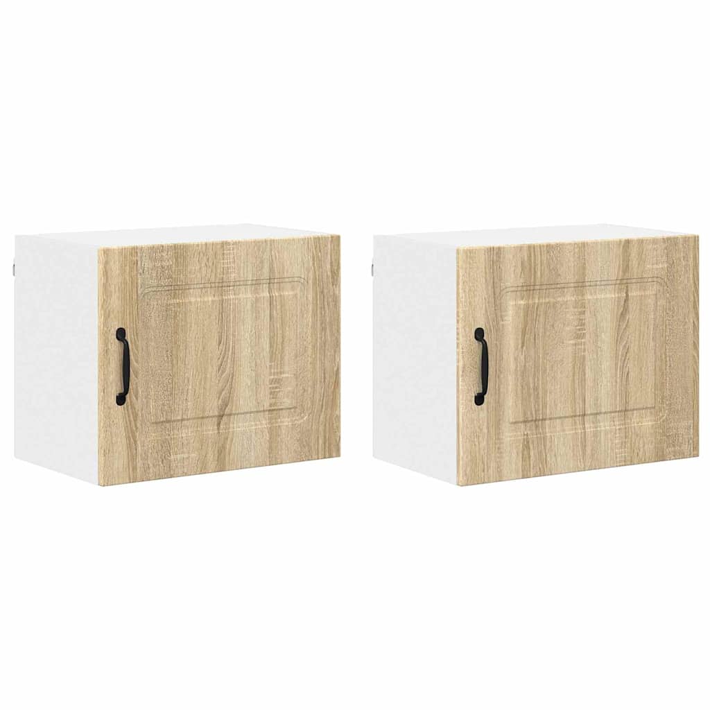Kitchen Wall Cabinet with Door 2 pcs Sonoma Oak 50 x 31 x 40 cm