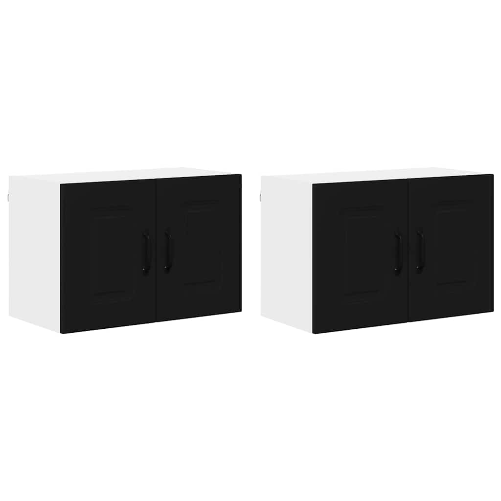 Kitchen Wall Cabinet with Shelf 2 pcs Black 60 x 31 x 40 cm