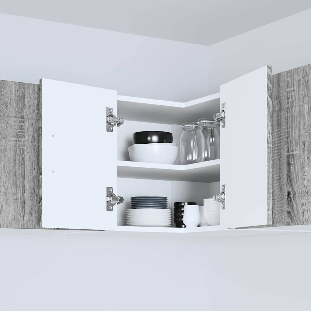 Kitchen Wall Cabinet with Shelf Grey Sonoma 57 x 57 x 40 cm