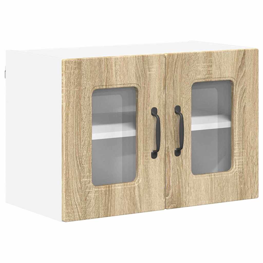 Kitchen Wall Cabinet with Door 2 pcs Sonoma Oak 60 x 31 x 40 cm
