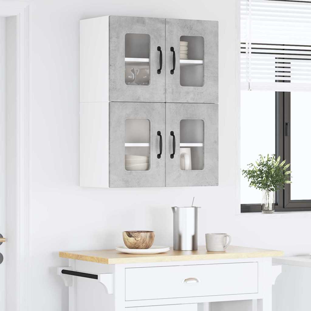 Kitchen Wall Cabinet 2 pcs Concrete Grey 60 x 31 x 40 cm