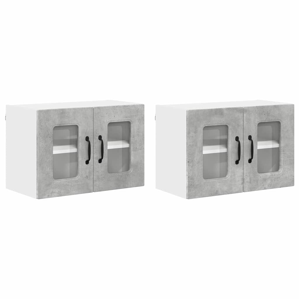 Kitchen Wall Cabinet 2 pcs Concrete Grey 60 x 31 x 40 cm
