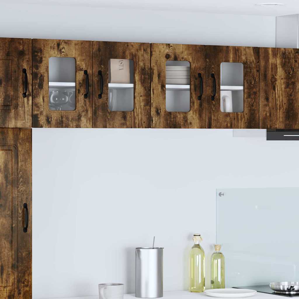 Kitchen Wall Cabinet with Door 2 pcs Smoked Oak 60 x 31 x 40 cm