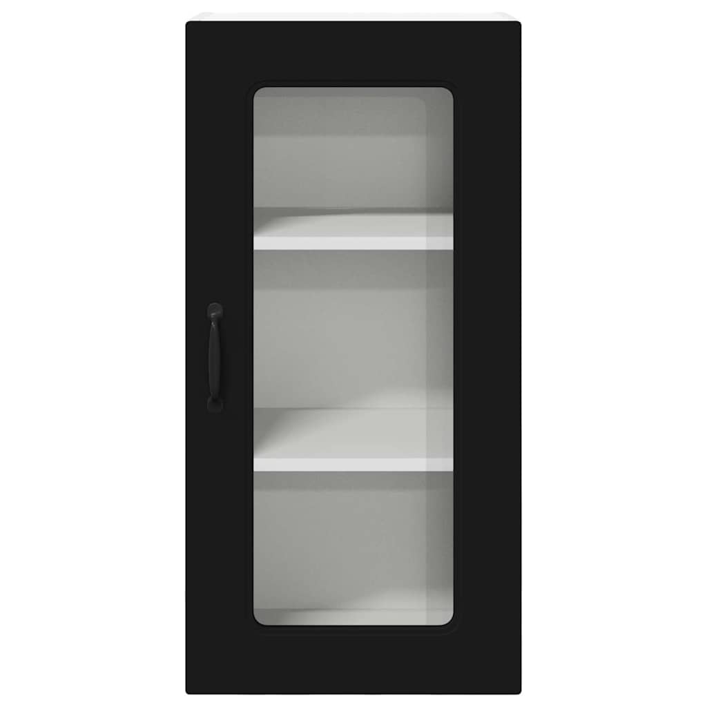 Kitchen Wall Cabinet with Shelf 2 pcs Black 40 x 31 x 80 cm