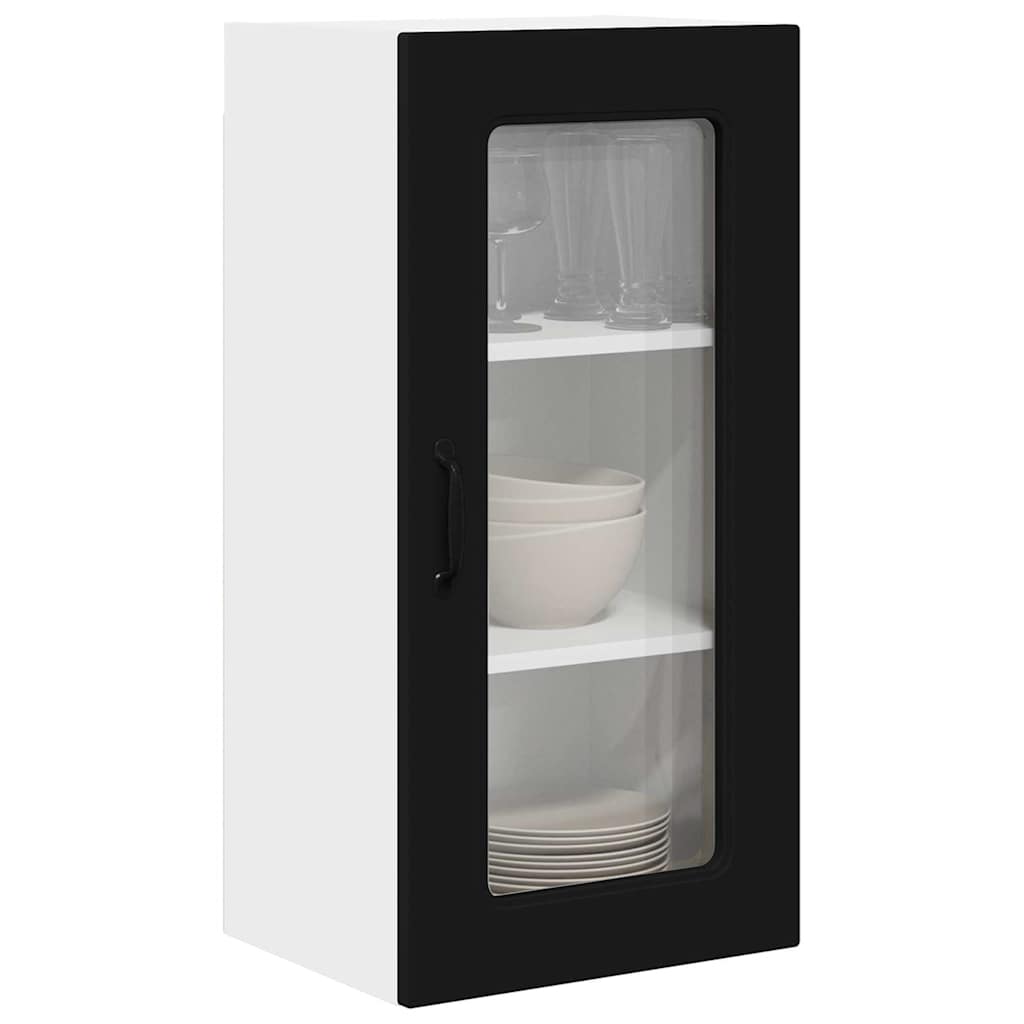 Kitchen Wall Cabinet with Shelf 2 pcs Black 40 x 31 x 80 cm