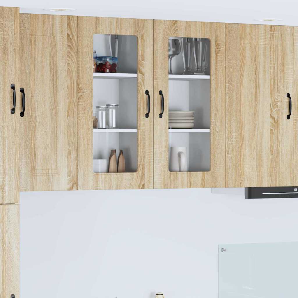 Kitchen Wall Cabinet with Door 2 pcs Sonoma Oak 40 x 31 x 80 cm