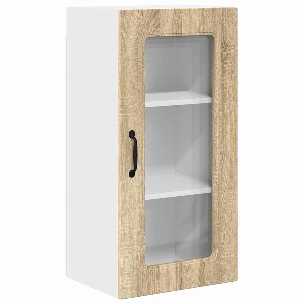 Kitchen Wall Cabinet with Door 2 pcs Sonoma Oak 40 x 31 x 80 cm