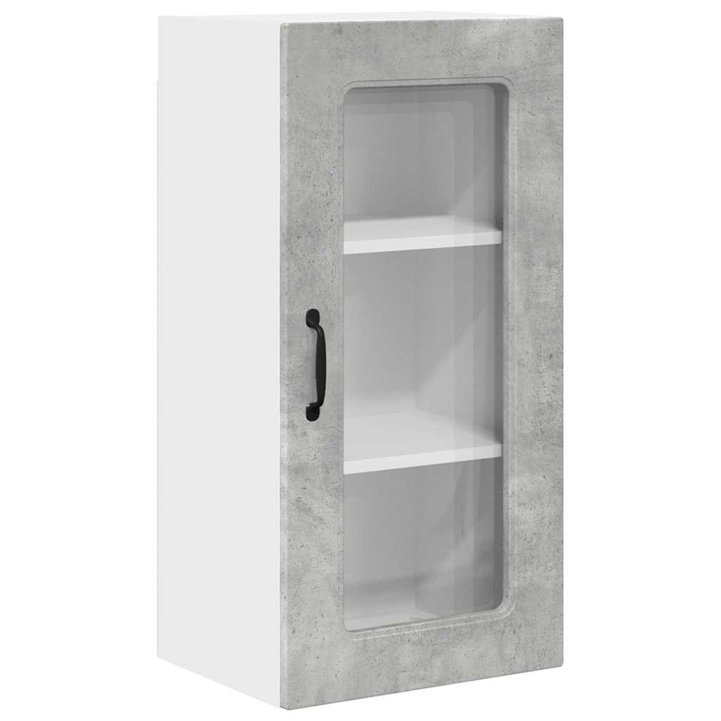 Kitchen Wall Cabinet with Shelf Concrete Grey 40 x 31 x 80 cm