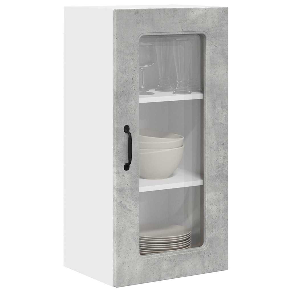 Kitchen Wall Cabinet with Shelf Concrete Grey 40 x 31 x 80 cm