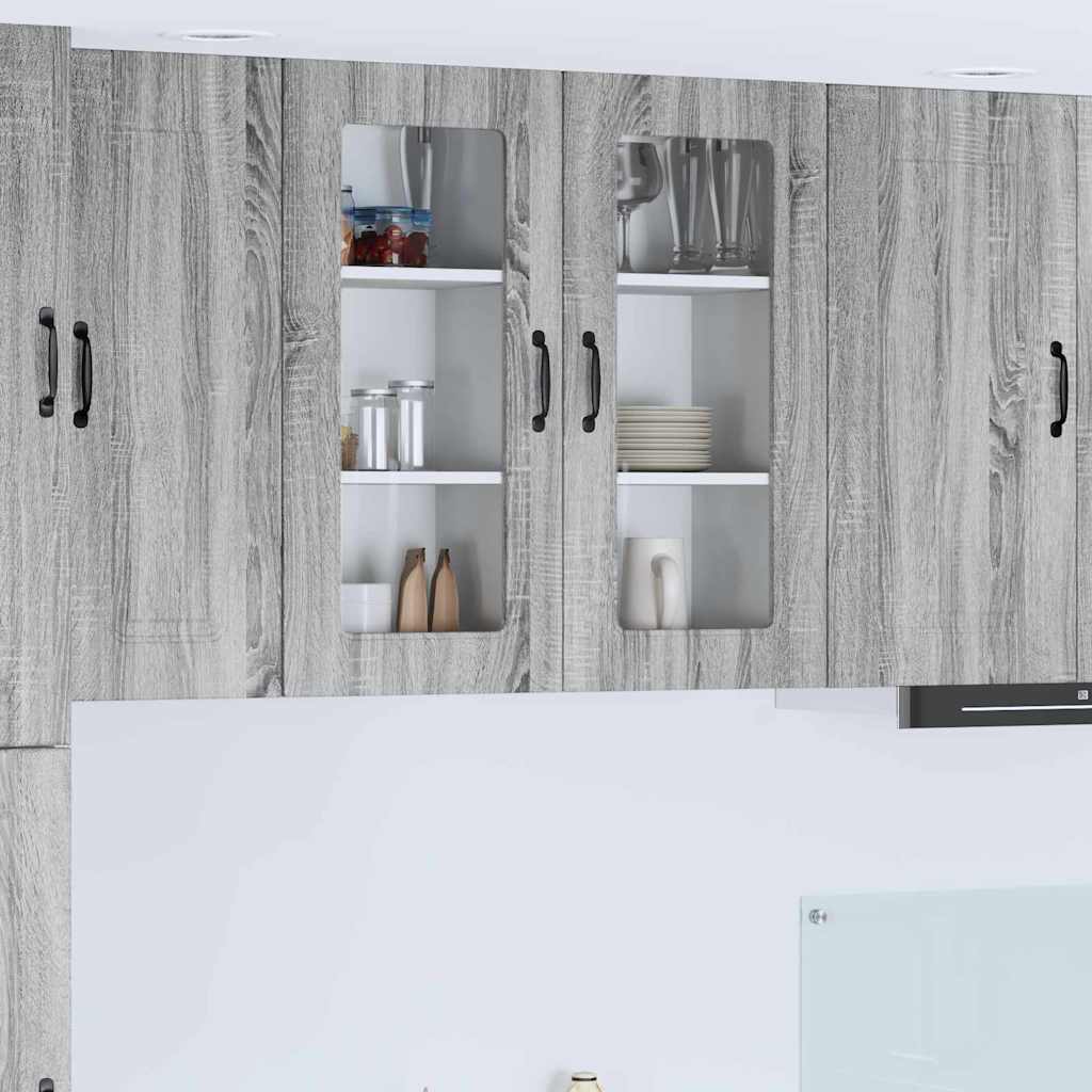 Kitchen Wall Cabinet 2 pcs Grey Sonoma 40 x 31 x 80 cm