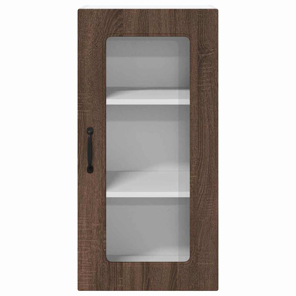 Kitchen Wall Cabinet with Shelf 2 pcs Brown Oak 40 x 31 x 80 cm