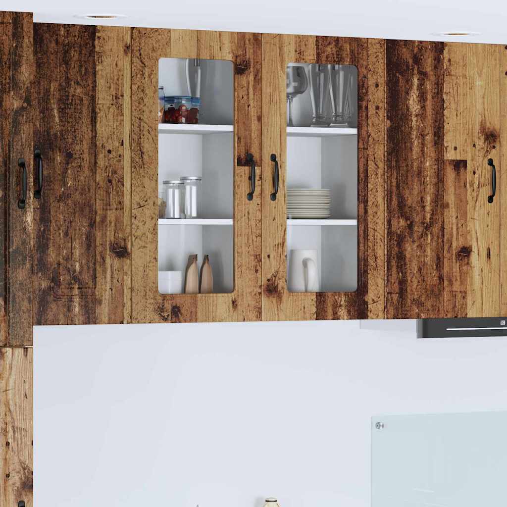 Kitchen Wall Cabinet with Shelf 2 pcs Old Wood 40 x 31 x 80 cm