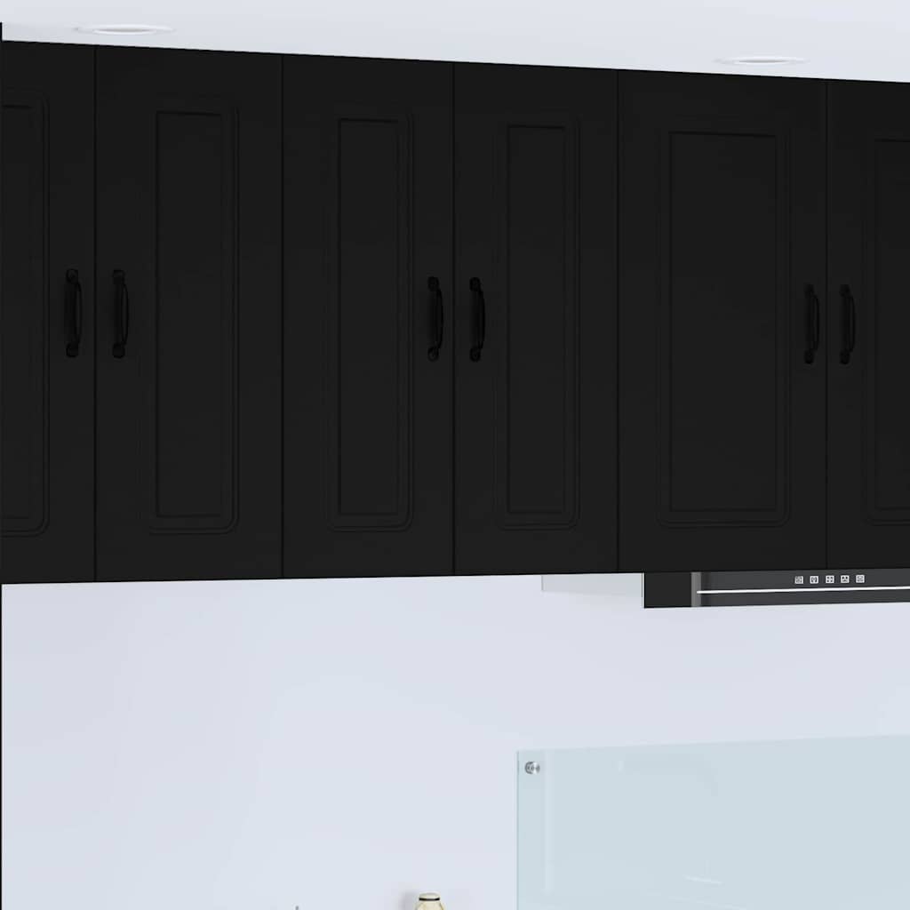 Kitchen Wall Cabinet with Shelf 2 pcs Black 30 x 31 x 80 cm