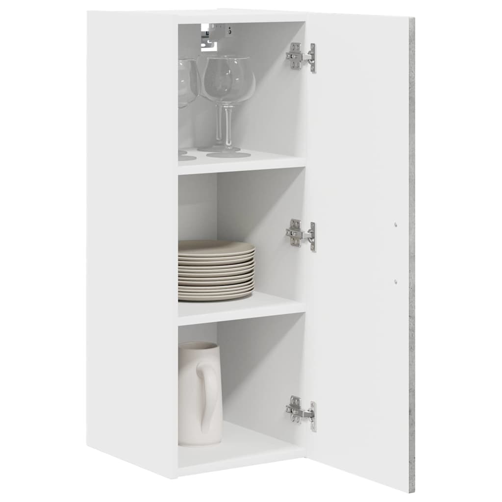 Kitchen Wall Cabinet with Shelf Concrete Grey 30 x 31 x 80 cm