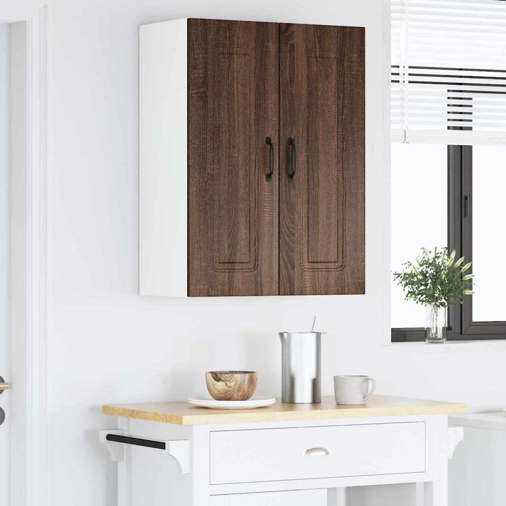 Kitchen Wall Cabinet with Shelf 2 pcs Brown Oak 30 x 31 x 80 cm