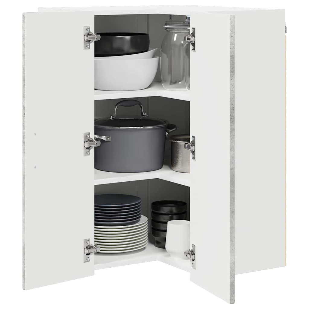 Kitchen Wall Cabinet with Shelf Concrete Grey 57 x 57 x 80 cm