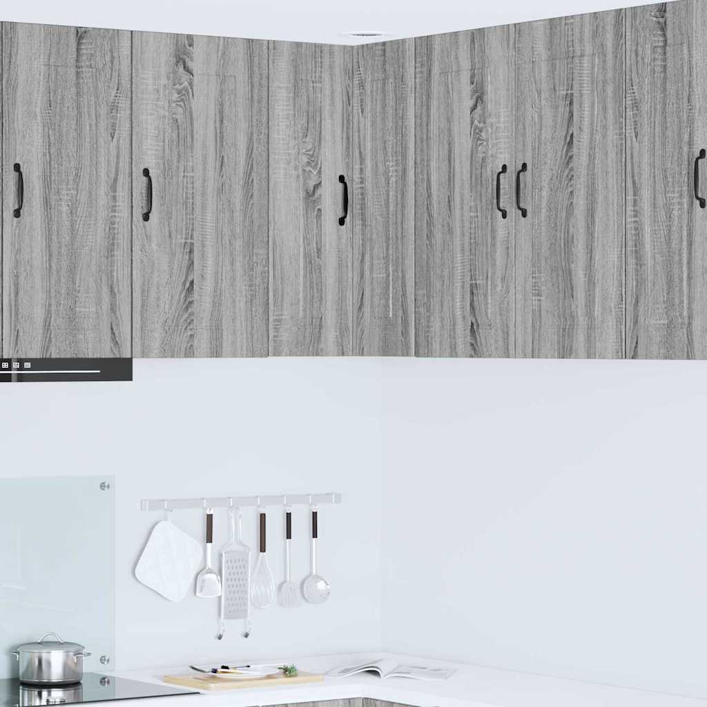Kitchen Wall Cabinet with Shelf Grey Sonoma 57 x 57 x 80 cm