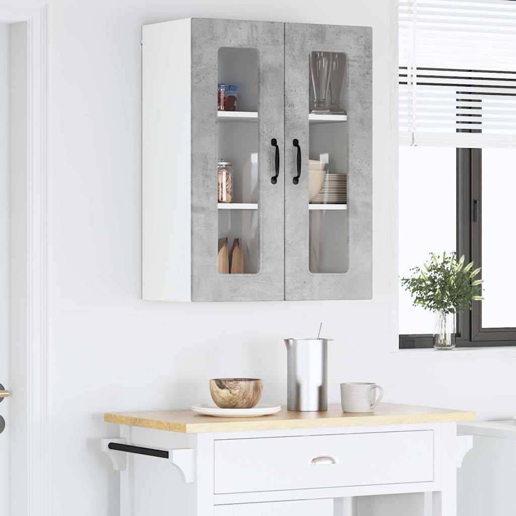 Kitchen Wall Cabinet with Shelf Concrete Grey 60 x 31 x 80 cm